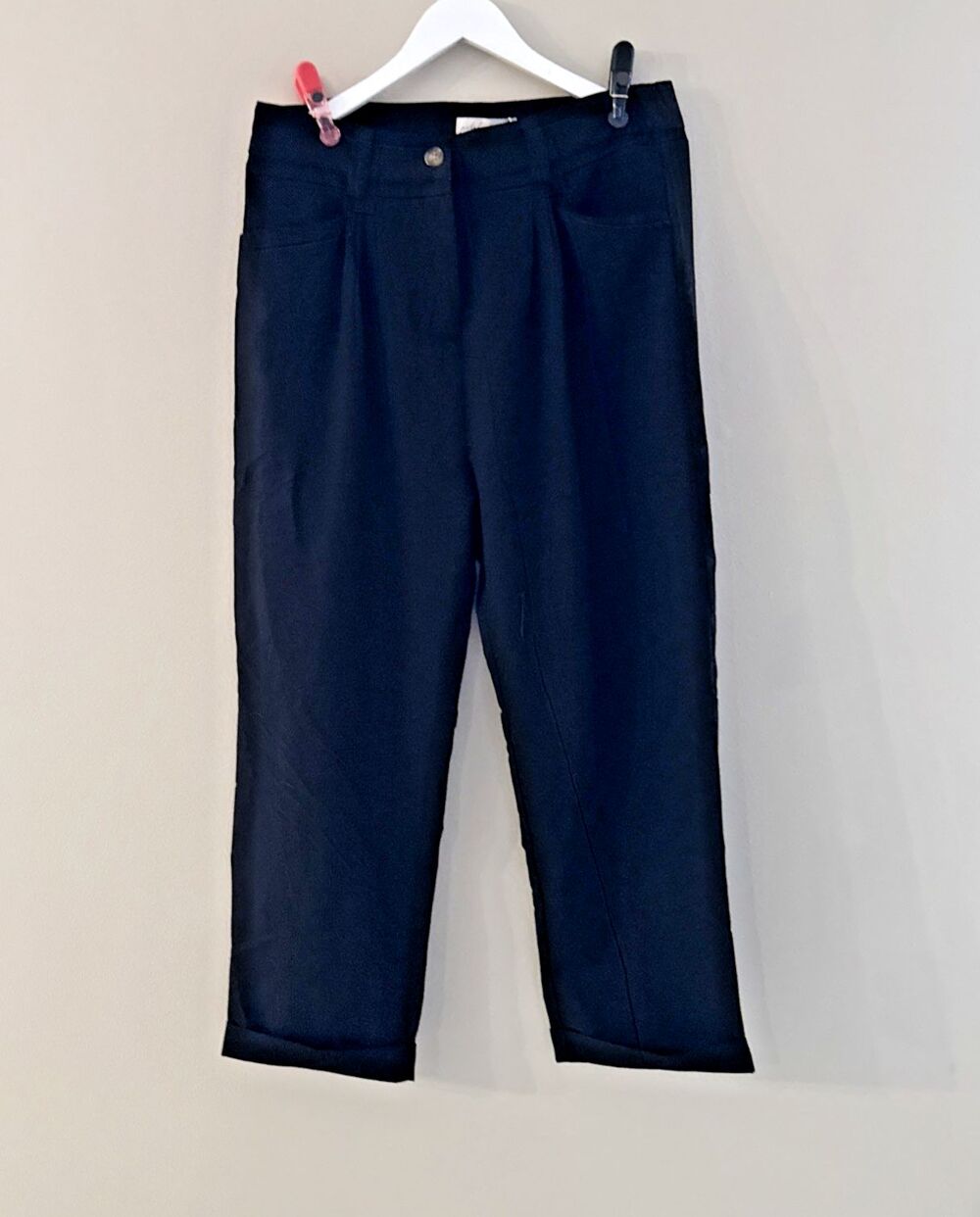 NWT Petal + Pup Black Lexie Pants Pleated Pants With Cuffed Hem Size 16